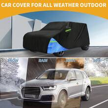 Car Cover Waterproof All Weather 210D, UV Sun Rain Protection, With Left Side Zipper - Black Blue for Kia Soul - View 2