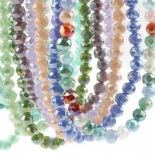 1 pieza de cuentas de vidrio redondas facetadas de 8 mm con agujero medio, de unicolor transparente y colorido con acabado electrochapado AB, para hacer pulseras, collares, cadenas de teléfono, llaveros, colgantes de coche y otros accesorios DIY - Bola de flores de 8 mm - Ver 4