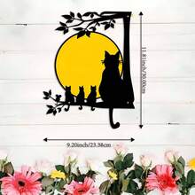 彩色金属铁艺四件套猫咪墙面艺术装饰，适用于客厅、沙发背景、餐厅、走廊