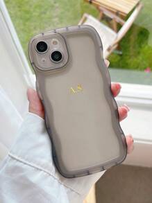 Carcasa personalizada compatible con iPhone 16, 15, 14, 11, 12, 13 Pro Max Plus Mini X XS XR 7 8 6 6S Plus, con iniciales, nombre 3D grabado con tecnología de estampado en caliente, olas de colores transparentes, cubierta clásica, regalo para cumpleaños, graduación, bodas, Navidad, Halloween, baile de invierno, Día de la Madre, Día del Padre, carcasa, funda de teléfono, accesorios de teléfono
