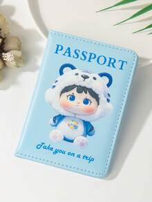 1个哑光PU材质世界地图及字母印花护照夹，固定式设计，护照套，护照钱包，护照包，适合度假、旅行、飞行、返校，男女通用，旅行必备品 - 彩色 - 查看 19