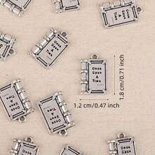 Accesorio de 12x18mm y 1.7g, colgante con forma de libro de cuentos "Érase una vez" para uso diario