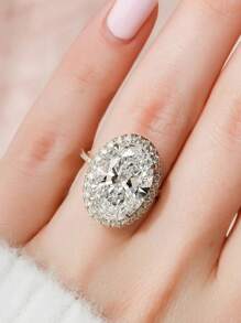 1 Stück Mode Glitzer 1 Karat birnenförmiger Verlobungsring aus Zirkonia, Hochzeitsband für Frauen und Mädchen, 925er Sterling Silber Versprechen Ring, Ewigkeitsring, hochwertiger Schmuck Geschenk für Damen