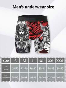 DOKER Conjunto de shorts masculinos inovadores, feito de tecido elástico de fibra de poliéster, com estampa digital, roupa íntima estendida e shorts longos de boxe masculinos para esportes e lazer - Multicolorido - Ver 8