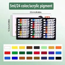 24 couleurs peinture acrylique de couleurs mélangées, peinture polyvalente colorée pour la peinture, jeu de pigments professionnel de 12/18/24 couleurs. Chaque 5ml/0,18oz - parfait pour les artistes, les élèves, les loisirs créatifs, la peinture murale et vestimentaire ! Fournitures scolaires, rentrée scolaire
