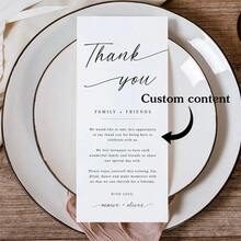 5/20/50 Pieces Personalized, Simple, And Elegant Thank-You Place Cards; Modern Design Wedding Thank-You Notes For Table Settings. ,Forever Love - Multicolor - View 1