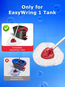 4 Pack Mop Compatible With O-Cedar EasyWring 1 System, Spin Mop Replace With 30-58 Handle And Base ,Refills Washable(White,1) - 4 個替換裝 + 1 個底座 + 1 個手柄(1 個煙桿) - 查看 10