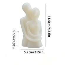 1pc Handmade Embrace Candle, Suitable As Wedding, Festival, Valentine's Day Gift, Romantic Atmosphere Desk Scented Candle For Photography, Bedroom Decor, Embracing Couple Handcraft Shape, Proposal Candle