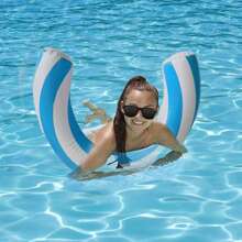 1 buc plutitor gonflabil în formă de val pentru piscină - plutitor gonflabil curbat pentru piscină, pentru petreceri în curte, de vară, obligatoriu