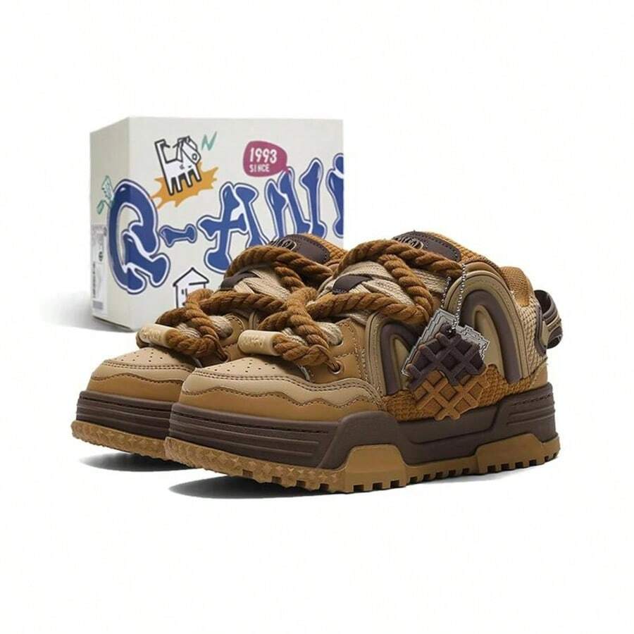 Q-AND Fashionable And Versatile Shock-Absorbing Wear-Resistant Low-Top Sports Shoes Shoes For Women - màu nâu - Xem 1