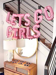 1 个 16 英寸粉色字母设计铝箔气球，A-Z 字母气球，DIY 派对装饰，生日，周年纪念，家居装饰，母亲节，迎婴派对，婚礼，单身派对，定制字母气球派对，背景装饰，情人节，公主生日，粉色派对用品 - 粉色 - 查看 7