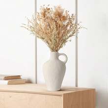 1pc Ceramic Farmhouse Vase With Handle - Rustic Style Decorative Flower Vase, Suitable For Home Decor, Minimalist Tabletop Decor, Living Room Shelf Decoration, Wedding, Gifts - Vase - View 2