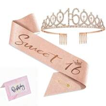 3pcs/Set This Is My 10 13 16 18 21 30 40 50 60 70 80 Birthday Decorations For Women Including This Is My 10 13 16 18 21 30 40 50 60 70 80 Birthday Crown/Ribbon Tiara Sash, Birthday Card 10th 13th 16th 18th 21th 30th 40th 50th 60th 70th 80th Party Decorations For Women, Sweet 16th Birthday Gifts