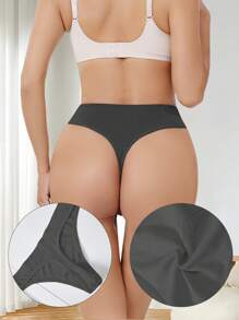 6 piezas de bragas sin costuras, tangas sexys de unicolor, bragas de cintura baja, tangas suaves con gran elasticidad, ropa interior de lencería