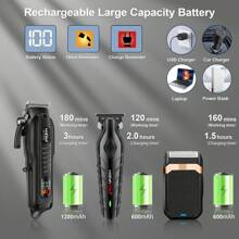 HIENA Multi-Functional Electric Hair Clipper Set For Men, Cordless Rechargeable Haircut Trimmer, Zero Gap T-Blade Beard Trimmer, Suitable For Beginner And Home Use, Gift For Boyfriend Or Father