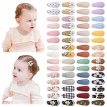 Lot de 60 barrettes à cheveux pour bébés filles – Imprimé floral, revêtement antidérapant, mini-pinces de 3,8 cm de long – Accessoire pour cheveux fins et mignons pour nourrissons et tout-petits