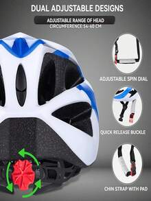 1PC/2PCS Bike Helmet & Fitness Gloves Set For Adults/Youth - Lightweight Adjustable Cycling Helmet With Detachable Visor (CE Certified, 54-60cm) + Anti-Slip Half Finger Gloves For Cycling, Gym, Outdoor Sports - Men Women Unisex Black Pink Grey Blue Red - Multicolor - View 8