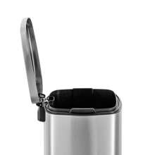 Large Rectangular Stainless Steel Trash Can Soft Close Foot Pedal Kitchen Waste