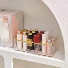 18格口红收纳盒，透明化妆唇彩唇膏收纳展示架，简约口红架 - 彩色 - 查看 6