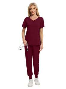 Short Sleeve Surgical Uniform Women Pharmacy Workwear Nurse Uniforms Hospital Doctor Work Tops Pants Beauty SPA Scrubs Sets