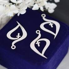 Set de 3 piezas de encantadores colgantes de acero inoxidable con forma de seta, ideales para hacer manualidades, aretes y collares