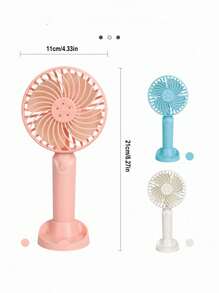 1pc Mini Handheld USB Rechargeable Personal Fan, 3 Speed Adjustable, Portable Plastic Wearable Design, Button Control, Suitable For Indoor/Outdoor Use, Great For Office, Travel, Camping