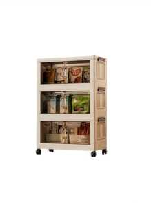 3/4/5layer Folding Storage Cabinet, Large Capacity Magnetic Double Opening Storage Box, Large Storage Box With Lid And Wheels, Can Store Clothes, Snacks, Toys And Books, Outdoor Foldable Container For Home And Office