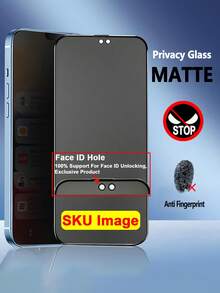 ZYONS 3片/套磨砂防窥钢化玻璃屏幕保护膜，全覆盖，兼容 17 Pro Max、17 Air、17、16 Pro Max、16 Pro、16 Plus、16、16 E、15 Pro Max、14 Pro Max、13 Mini、12、11、XS Max、XR、X、8、8 Plus、7、7 Plus系列。磨砂防窥、防指纹、防摔、防刮，触感顺滑，不留指纹。 - 3pcs Matte Privacy - 查看 11