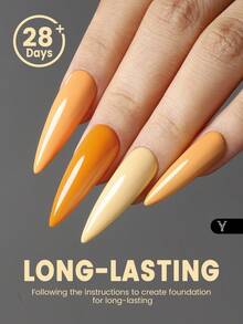 YOKEFELLOW 6 Color Orange Gel Nail Polish, 10ml Spring Summer Pumpkin Orange Color Gel Nail Polish, Glossy&Long-Lasting, Soak Off With LED UV Curing For Salon-Quality Nail Art Manicure Salon DIY Home For Women &Girl Gift - 彩色 - 查看 4