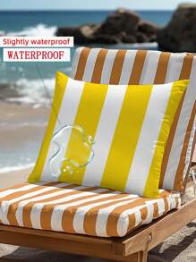 1 Stück gestreifter Farbblockkissenbezug, Orange erhältlich, wasserdichter Kissenbezug, geeignet für Zuhause Sofa Schlafzimmer, Strand Outdoor Nutzung, ohne Kissenfüllung, verdeckter Reißverschluss Kissenbezüge Raumdekoration Heimdekoration Schlafzimmerdekoration Kissenbezug