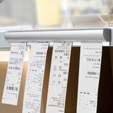 1 PC Non-Perforated Aluminum Alloy Sliding Ticket Holder, Restaurant Order Holder, Kitchen Order Holder, Office File Folder, Memo Storage, Invoice Holder, Wall-Mounted Takeout Receipt Organizing Rack, Suitable For Takeout, Waiter's Bill Holder, Restaurant, Kitchen And Food Truck Bill Holder.