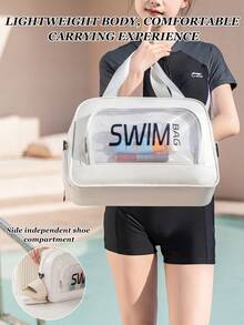 1 件全息防水干湿分离斜跨单肩包，短途旅行/海滩/健身房用手提包 - 彩色 - 查看 4