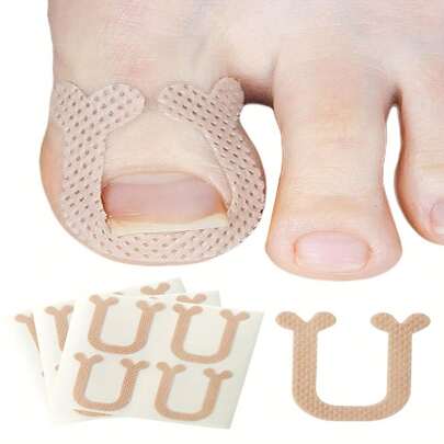 60pcs U-Shaped Nail Pads, Breathable Fabric Toe Protectors, Foot Protectors, Easy Toe Stickers