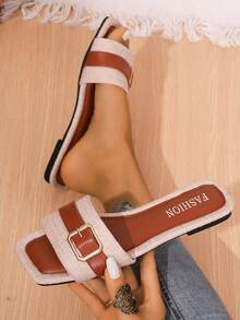 2025 Classic Linen Cloth With Metal Buckle, Simple Fashion Versatile - Brown - View 5