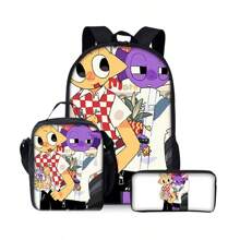 Rhythm Box Backpack Three Pieces Set (Single-Layer Backpack + Shoulder Strap Lunch Bag + Single-Layer Pencil Bag)