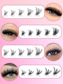 Fluffy Lashes Clusters 390/340pcs Individual Lashes Cluster Eyelash Extensions,40D+60D+80D+100D/80D+100D+120D+160D 4 Styles Mix Tray 5D Fluffy Lash Clusters Thick Cluster Eyelashes Extensions Individual Lashes Faux Mink Eyelash Clusters D/CC/DD Curl 10-18MM Mix Lash Extension Dramatic Eyelash Extensions Eyelashes Clusters.Wedding Bride Makeup Tools