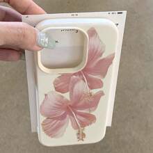 1 szt. TPU Dreamy Pink Hibiscus Flower Pattern Phone Case Kompatybilny ze smartfonami //Redmi