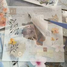20 Stücke/Buch, Sticker mit doppeltem Material, Stanzen künstlerische Spitze Handbuch, Collage, DIY Grußkarten Dekorationsmaterial Aufkleber