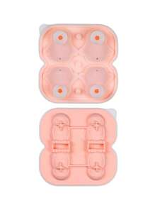 4 Stück/Set rosa Pinguin geformte Eiswürfelform, Eiswürfelform mit großer Kapazität, Silikon Eiswürfelbereiter, Kühlschrank Eisbox, mini Pinguin Design, einfaches Herauslösen, praktische Eisherstellung, versiegelte Verpackung, Küchenutensilien