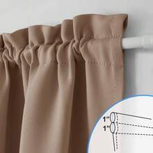 Local Warehouse- Door Curtain Panel, Grey French Door Curtains Blackout Thermal Insulated Curtain Sidelight Privacy For Window/Living Room/Doorways/Classroom (25W By 72L Inches, 1 Panel) - 卡布奇諾 - 查看 10