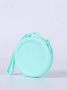 Bolsa de mano portátil de silicona de color caramelo, para llevar auriculares, unidades USB, pequeños artículos diarios, llaves, monedas y talla grande cuando sales