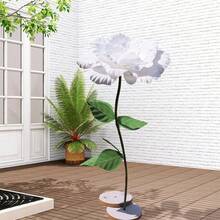 Giant Flowers For Decoration Artificial Peony Flower Head Large Fake Flower For Background Wedding Stage Party Decor - trắng - Xem 3