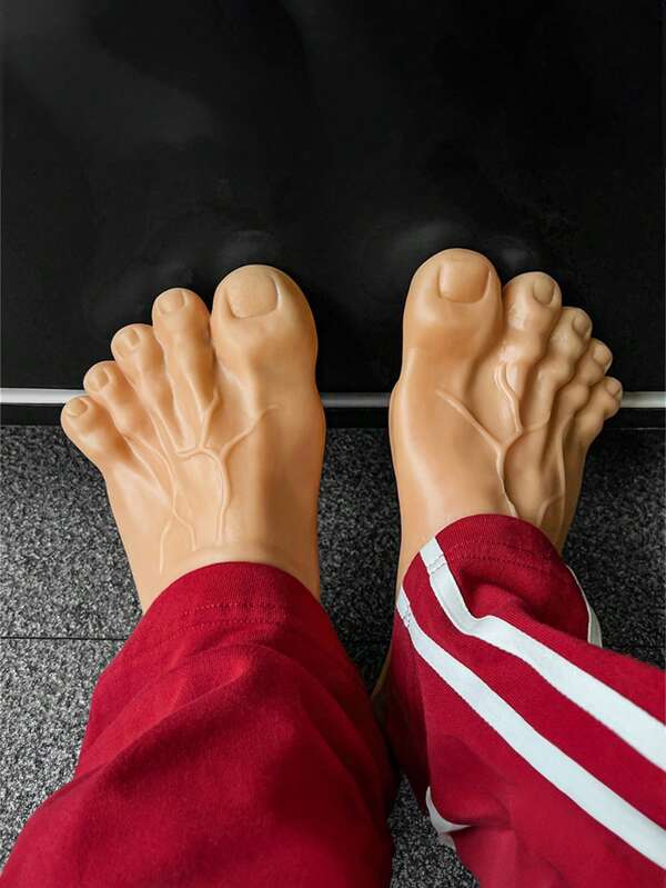 (Creative New Style) Funny Slippers, Creative Men/Women Shoes, Halloween Prop Prank Five-Finger Foot Shoes, Lifelike Giant Big Toe Shoes (Asymmetrical Pattern)