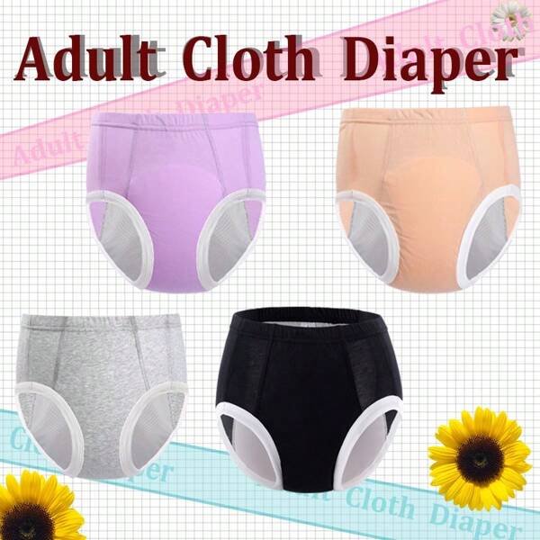 1-Pack Washable Solid Color Adult Elastic DiapersElastic Waist Design For Easy Wearing And Taking Off Fashionable Colors And Sizes To Choose From Good Absorbency, Breathable, Comfortable And Durable Washable And Machine Washable Can Be Used With Sanitary Pads Suitable For The Elderly, Pregnant Women And Postpartum Women Long-Distance Driving
