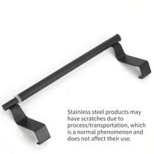 Cabinet Door Minimalist Towel Holder, Single Over Cabinet Towel Bar Gadget, Kitchen Over Cupboard Door Towel Holder, Stainless Steel Dish Towel Holder For Cabinet Door, Matte Black,Matte Black Stainless Steel Cabinet Door Towel Rack | Minimalist Over-Cabinet Space Saving Design | Heavy-Duty Kitchen Towel Holder For Dish/Hand Towels | No-Drill Cabinet Door Mounting System