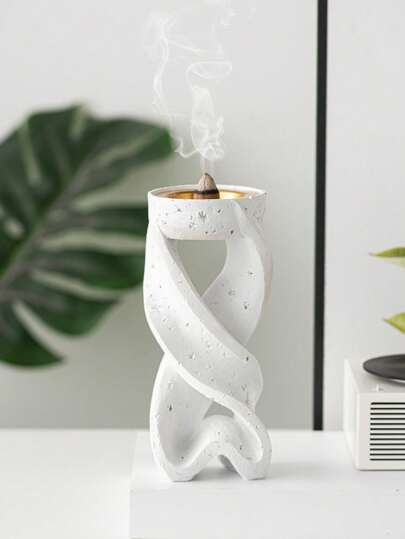 1 pezzo/set Bruciatore di incenso in vetro a onde quadrate per decorazione domestica, decorazione per matrimonio e festa, può essere usato come regalo per amici, regalo di laurea, regalo per la migliore amica, regalo per le donne, regalo invernale