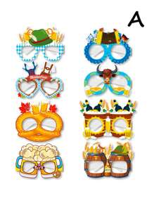 8pcs Hawaiian Luau Party Glasses Hawaiian Fun Glasses Paper Glasses Frames Oktoberfest Party Cocktail Party Makeup Glasses Decoration, Tropical Masquerade Costume Props, Munich Oktoberfest Photo Props, Paper Glasses Photo Booth Decoration Suitable For Summer Parties, Beach Theme Occasions, Party Gifts