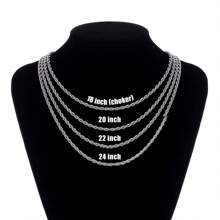 dollrinboy 1pc 18K Gold Plated Stainless Steel Rope Chain Necklace For Men And Women