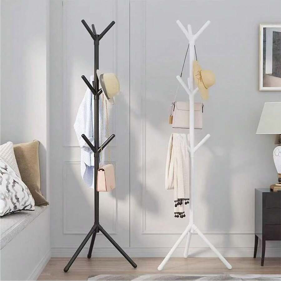 Closet Storage, Freestanding Coat Rack With 9 Hooks, Assemblable And Detachable, Space-Saving Coat Racks For Bedroom, Hallway, Entrance, Office, For Hats, Coats, Scarves, HandbagsCoat Rack Back To School - White - View 1