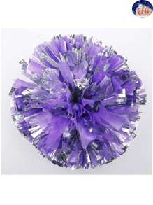 2pcs Football/Basketball Cheerleader Pom Poms, Metal Series Sports Team Activity, Dancing Performance Props, Square Dance Game Props, Dancing And Fan Cheering Props, Suitable For Outdoor Sports Team Performances